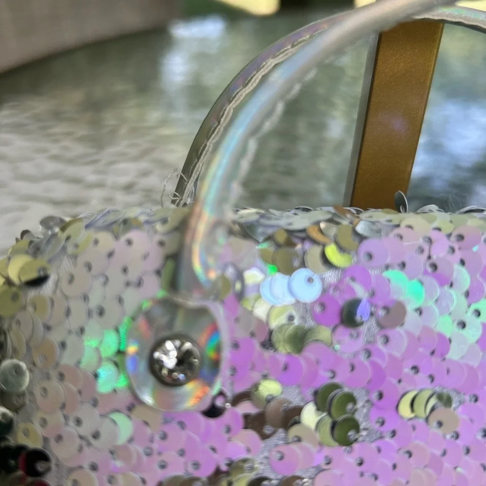 ☀️Glamorous Sequin eyeglass case in Silver and Purple